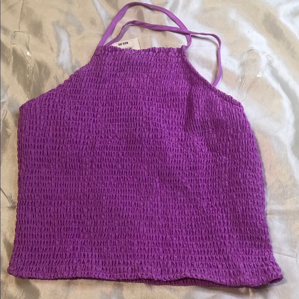 a new day Vibrant Purple Smocked Tank Top